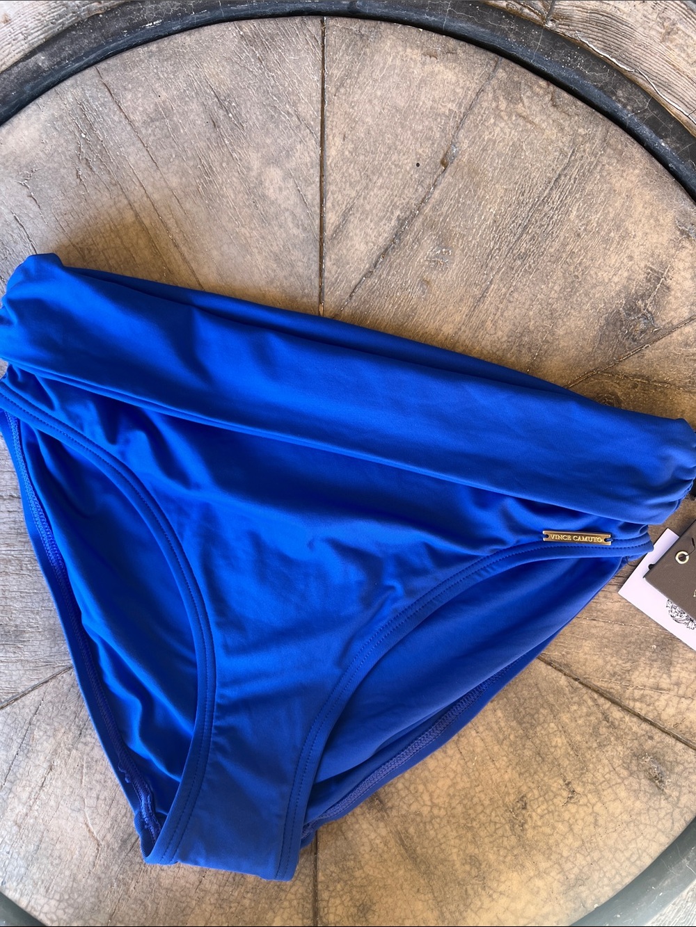 Vince Camuto Cobalt Blue Fold-Over Bikini Bottom Large B25